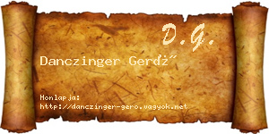Danczinger Gerő névjegykártya